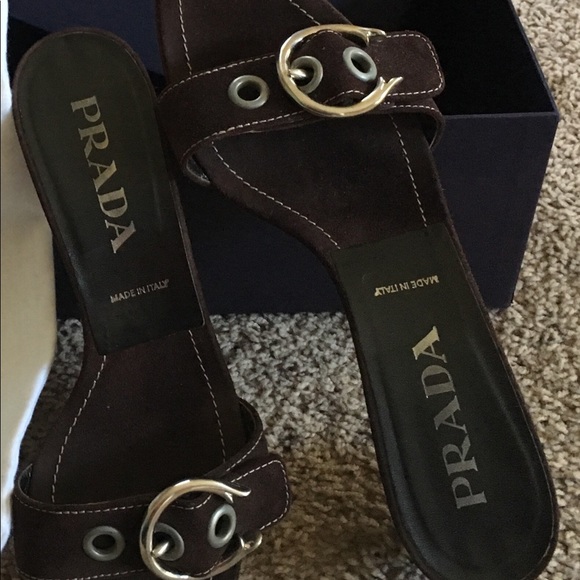 Prada 1721 Caffe Brown Open Toe Sandal - Picture 6 of 6